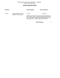 TODD NEWTON, CLERK OF THE COURT - GILCHRIST SALE LIST PER AUCTION Auction Date[removed]File Number