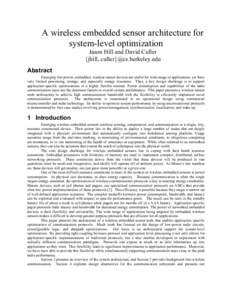 A wireless embedded sensor architecture for system-level optimization