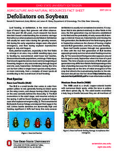 OHIO STATE UNIVERSITY EXTENSION ENTAGRICULTURE AND NATURAL RESOURCES FACT SHEET  Defoliators on Soybean