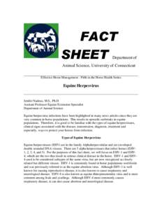 FACT SHEET Department of  Animal Science, University of Connecticut
