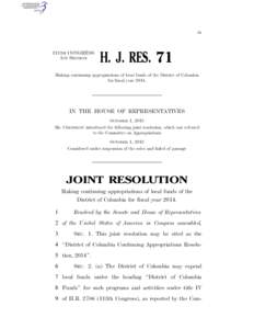 IA  113TH CONGRESS 1ST SESSION  H. J. RES. 71