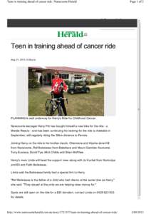 Teen in training ahead of cancer ride | Naracoorte Herald  Page 1 of 2 (/)