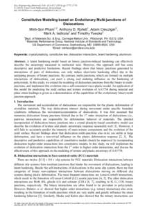 Key Engineering Materials Vols[removed]pp[removed] © (2014) Trans Tech Publications, Switzerland doi:[removed]www.scientific.net/KEM[removed]Constitutive Modeling based on Evolutionary Multi-junctions of Di