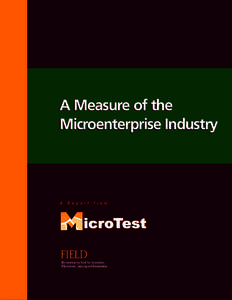 A Measure of the Microenterprise Industry A  R e p o r t