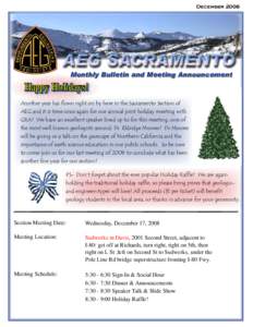 DecemberMonthly Bulletin and Meeting Announcement Happy Holidays! Another year has flown right on by here in the Sacramento Section of