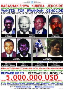 Protais Mpiranya / Félicien Kabuga / Augustin Bizimana / Kuri / Fulgence Kayishema / Criminal law / International criminal law / Year of birth missing / Crime