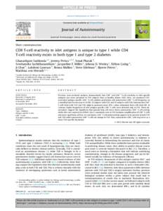 Journal of Autoimmunity xxx[removed]1e6  Contents lists available at ScienceDirect Journal of Autoimmunity journal homepage: www.elsevier.com/locate/jautimm