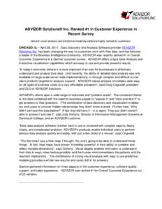 Microsoft Word - ADVIZOR #1 in Cust Exprnce[removed]11_CNC.docx