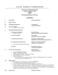 STATE STREET COMMISSION State Street Commission Meeting Tuesday, March 17, 2015 2:00 PM ABC7 190 North State Street, 10th Floor