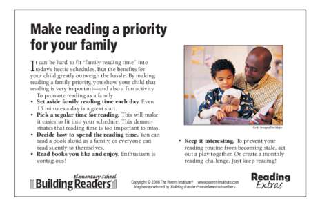 Make reading a priority for your family I  t can be hard to fit “family reading time” into