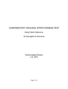 Confirmatory Virucidal Effictiveness Test
