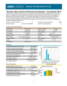 Navistar eStar Vehicle Performance Evaluation - 2nd Quarter 2013