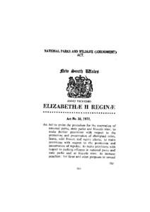NATIONAL PARKS AND WILDLIFE (AMENDMENT) ACT. A N N O VICESIMO  ELIZABETHS II REGINS