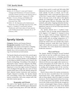 1168	 Spratly Islands Further Reading Barbero, M., G. Bonin, R. Loisel, and P. Quézel. “Changes and Disturbances of Forest Ecosystems Caused by Human Activities in the Western Part of the Mediterranean Basin.” Veget