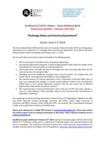 Conference Call for Papers - Swiss National Bank