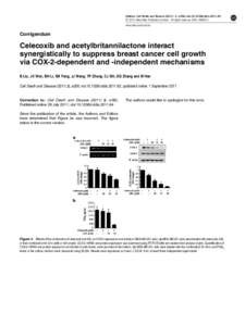 Celecoxib and acetylbritannilactone interact synergistically to suppress breast cancer cell growth via COX-2-dependent and -independent mechanisms