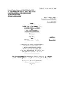 Case No: A2[removed] & 0465 Neutral Citation Number: [2013] EWCA Civ 1288 IN THE COURT OF APPEAL (CIVIL DIVISION) ON APPEAL FROM THE HIGH COURT Mr Recorder Furst QC HT11-159;11-161;11-162