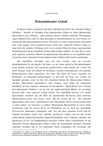 Thomas Metzinger  Präsentationaler Gehalt1