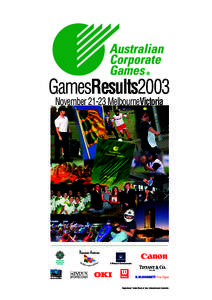 GamesResults2003 November[removed]MelbourneVictoria Registered Trade Mark of Ipro International Australia  Games Results