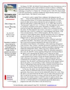 TECHNOLOGY LAW UPDATE Silicon Image, Inc. v. Genesis Microchip Inc.
