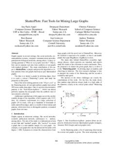 ShatterPlots: Fast Tools for Mining Large Graphs Ana Paula Appel Computer Science Department USP at S˜ao Carlos - ICMC - Brazil [removed] Ravi Kumar