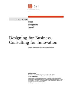 ARTICLE REPRINT  Design Management Journal