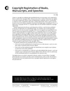 Copyright Registration of Books, Manuscripts, and Speeches