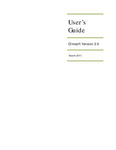 User’s Guide Climsoft Version 3.0 March 2011  Contents