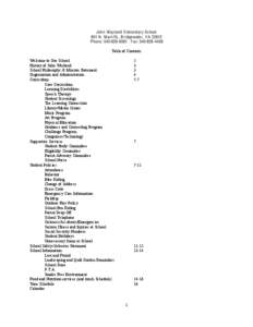 John W ayland E lementary School 801 N. M ain St., B ridgewater, V A[removed]Phone: [removed]F ax: [removed]Table of Contents Welcome to Our School History of John Wayland