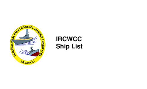 IRCWCC Ship List Argentina Class Name Rivadavia