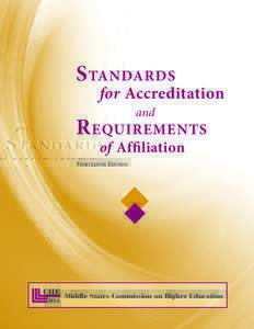 S TANDARDS  for Accreditation and  R EQUIREMENTS