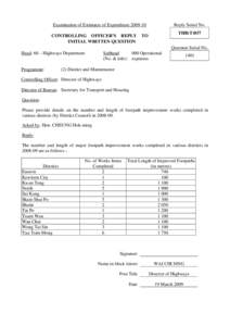 Examination of Estimates of Expenditure[removed]