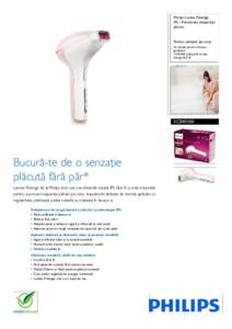 Philips Lumea Prestige IPL - Prevenirea reapariţiei părului Pentru utilizare pe corp 15 minute pentru tratarea