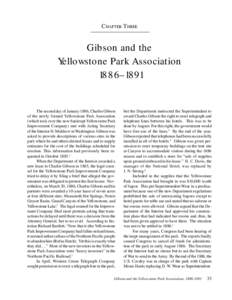 CHAPTER THREE  Gibson and the Yellowstone Park Association 1886–1891 The second day of January 1886, Charles Gibson