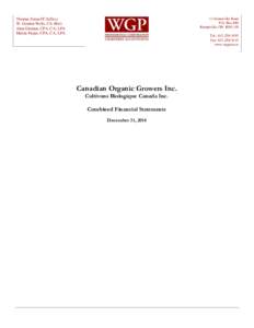 11 Somerville Road P.O. Box 880 Kemptville, ON K0G 1J0 Thomas Foran FCA(Dec) W. Gordon Wells, CA (Ret)