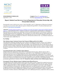 FOR IMMEDIATE RELEASE: September 3, 2014 Contacts: Persis Yu, [removed] or Jan Kruse [removed], [removed]