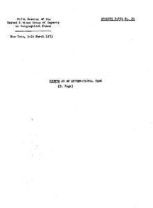 IIOLXING PAPER -- No. 21 Fifth Sesnion of the United H::tions Group of Experts