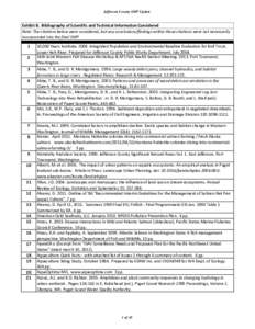 Jefferson County SMP Update  Exhibit B. Bibliography of Scientific and Technical Information Considered Note: The citations below were considered, but any conclusions/findings within those citations were not necessarily 