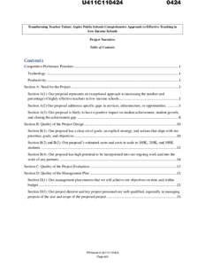 U411C110424[removed]Transforming Teacher Talent: Aspire Public Schools Comprehensive Approach to Effective Teaching in Low-Income Schools