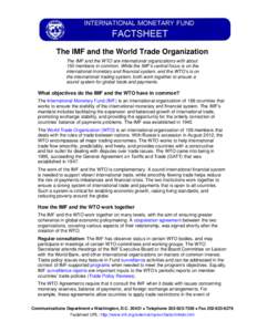 IMF Factsheets--The IMF and the World Trade Organization; September 18, 2014
