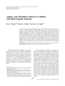 Journal of Autism and Developmental Disorders, Vol. 36, No. 4, May 2006 (Ó 2006) DOI[removed]s10803[removed]Published Online: March 29, 2006