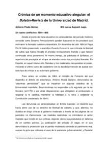 Crónica de un momento educativo singular: el Boletín-Revista de la Universidad de Madrid