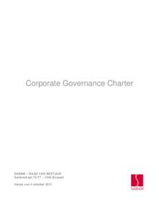 Corporate Governance Charter  SABAM – RAAD VAN BESTUUR Aarlenstraat 75-77 – 1040 Brussel Versie van 4 oktober 2011