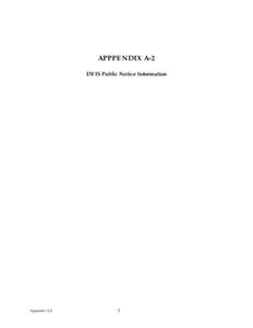 APPPENDIX A-2 DEIS Public Notice Information Appendix A-2  1