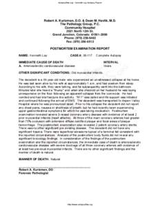 Autopsyfiles.org - Kenneth Lay Autopsy Report
