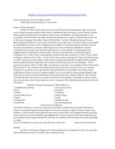 Southern Campaign American Revolution Pension Statements & Rosters Pension Application of Thomas Blanton S330 Transcribed and annotated by C. Leon Harris District of West Tennessee On this 30th day of April in the year o