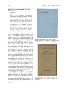 Visual arts / Design / St. Gallen / Jan Tschichold / St. Galler Tagblatt / See District /  St. Gallen / International Typographic Style / See District / Abbey of Saint Gall / Communication design / Former districts of the canton of St. Gallen / Cantons of Switzerland