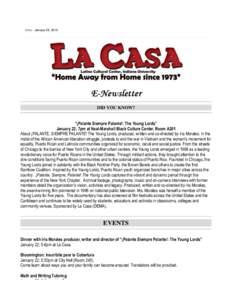 lacasafriends La Casa ENewsletter for January[removed]