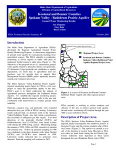 Idaho State Department of Agriculture Division of Agricultural Resources Kootenai and Bonner Counties Spokane Valley - Rathdrum Prairie Aquifer Ground Water Monitoring Results