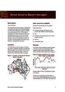 Great Victoria Desert bioregion  Description Data sources available